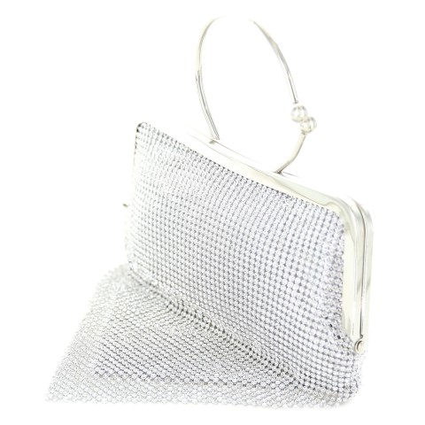 Ring Handle Rhinestone Clutch