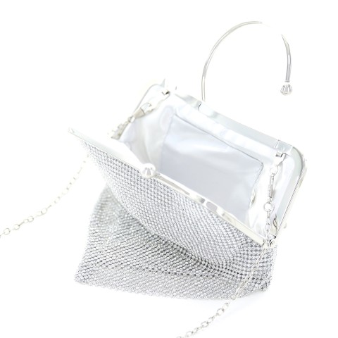 Ring Handle Rhinestone Clutch