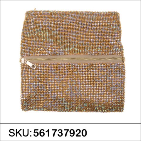 Sparkling Crystal Foldover Soft Pouch