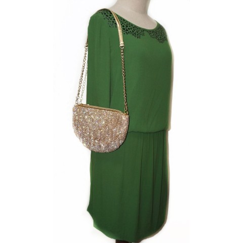 Signature Mini Dress Lavish Mesh Rhinestone Bag