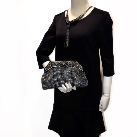 Crystal Wave All Around Mesh Clutch