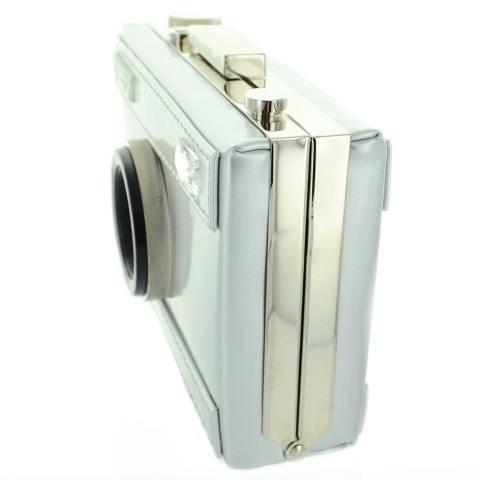 Camera Faux Patent Leathe, Silver