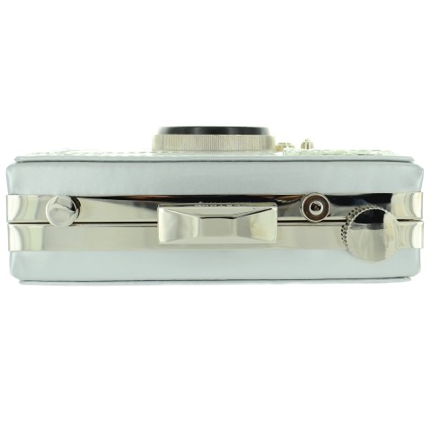 Camera Faux Patent Leathe, Silver