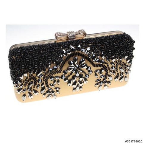 Beaded Crystal Embroidered Clutch