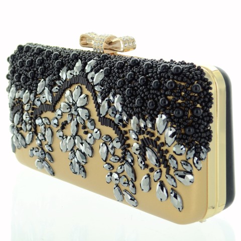 Beaded Crystal Embroidered Clutch