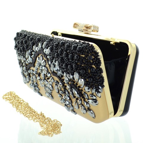 Beaded Crystal Embroidered Clutch