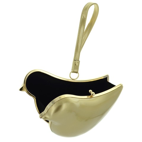 Bird Shape Vegan Patent Leather Wristlets