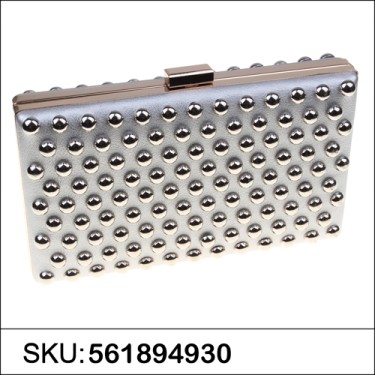 Studded Faux Leather Clutch