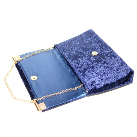 Floral Embossed Velvet Clutch