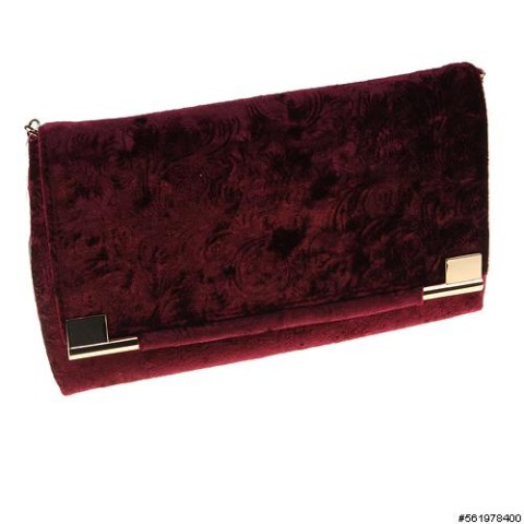 Floral Embossed Velvet Clutch