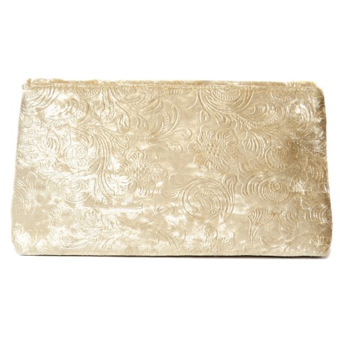 Floral Embossed Velvet Clutch