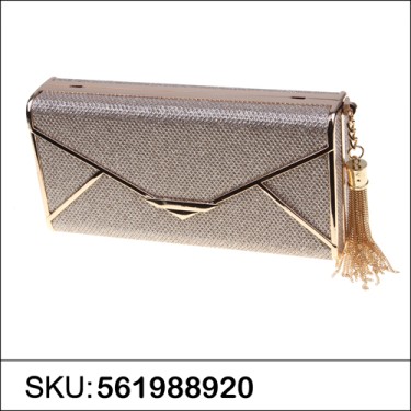 Glitter Pull Tassel Open Box Clutch