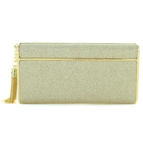 Glitter Pull Tassel Open Box Clutch