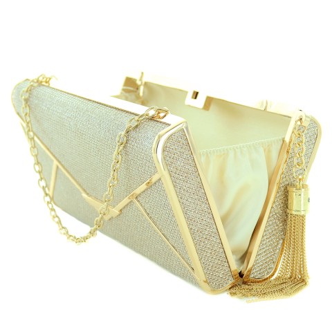 Glitter Pull Tassel Open Box Clutch