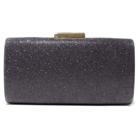 Crystal Buckle Glitter Clutch