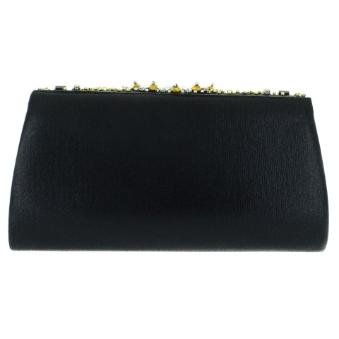 Ornate Handmade Embroidered Crystal Clutch