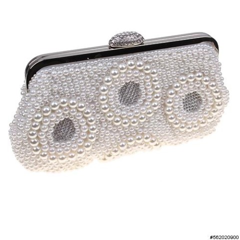 Crystal & Faux Pearl Clutch