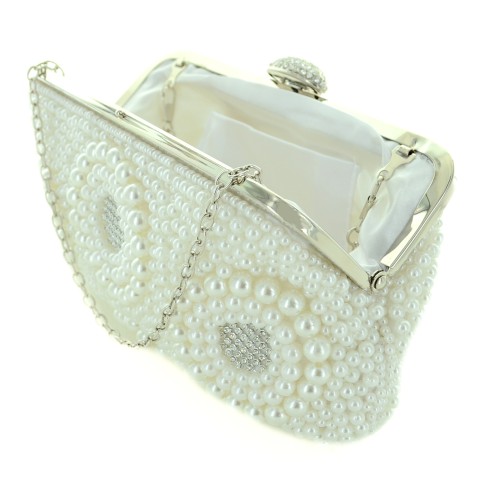 Crystal & Faux Pearl Clutch