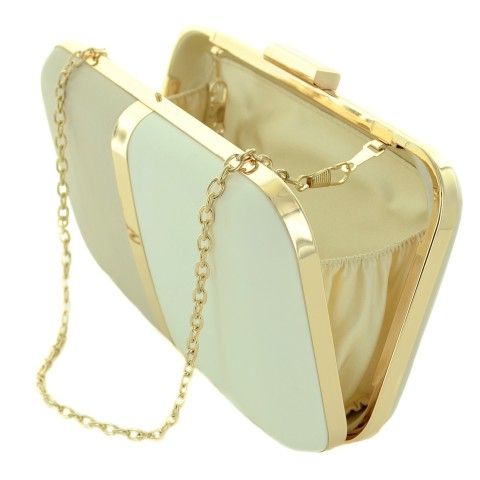 Two Tone Metal Frame Clutch