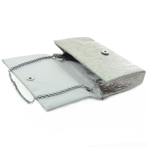 Dazzling Metallic Faux Leather Clutch