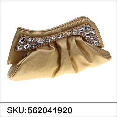 Sparkling Crystal Texture Faux Leather Clutch