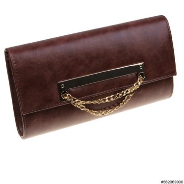 Faux Leather Envelope Clutch