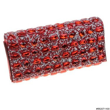 Jewelry Tone Crystal Clutch