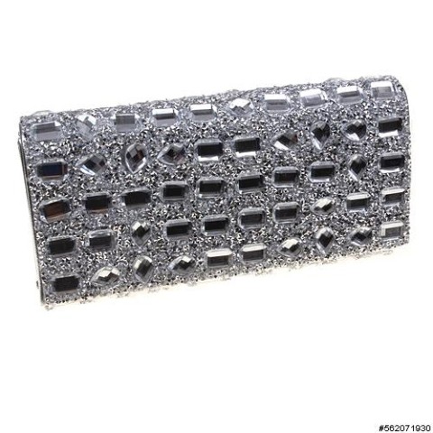 Jewelry Tone Crystal Clutch