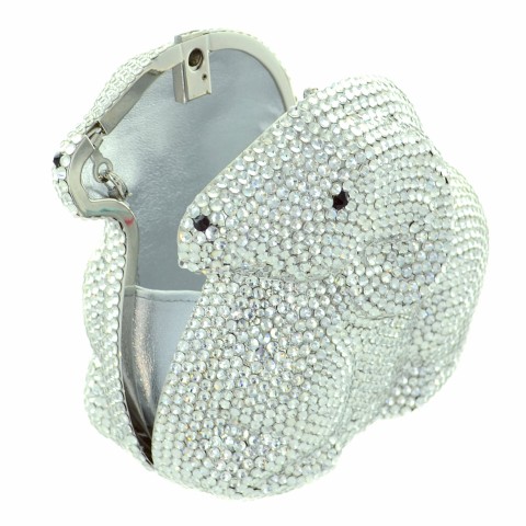 Crystal-Embellished Sheep Evening Clutch