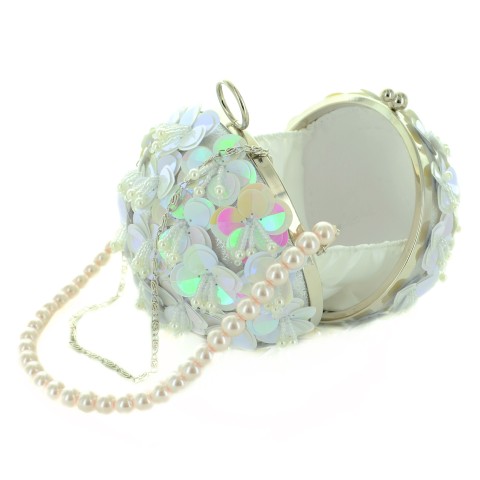 Hand Sewn Full-blooming Sequin Flower Ball Clutch