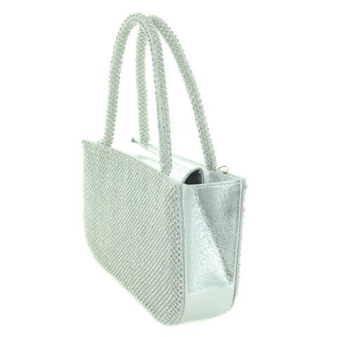 Sparkling Crystla Mesh Clutch