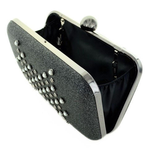 Faux Pearls & Studs Box Clutch