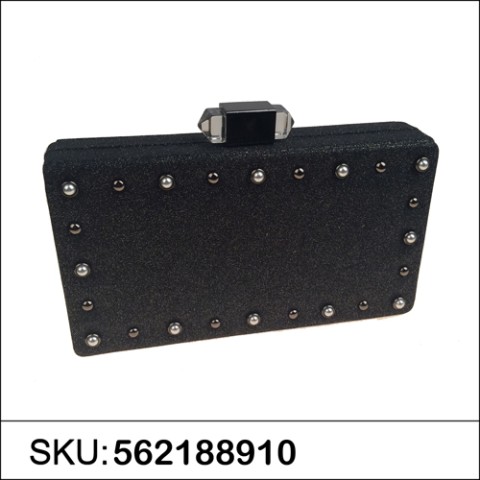 Faux Pearls & Studs Box Clutch