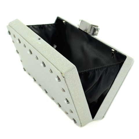 Faux Pearls & Studs Box Clutch