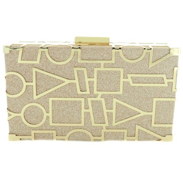 Cut Out Frame Glitter Clutch