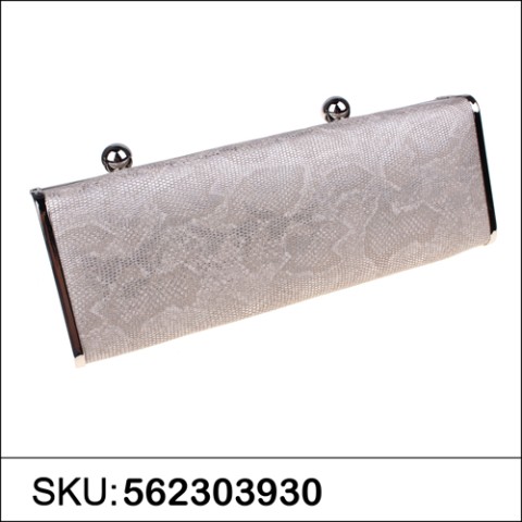 Python Embossed Two Compartment Clutch