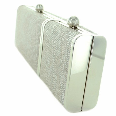 Python Embossed Two Compartment Clutch