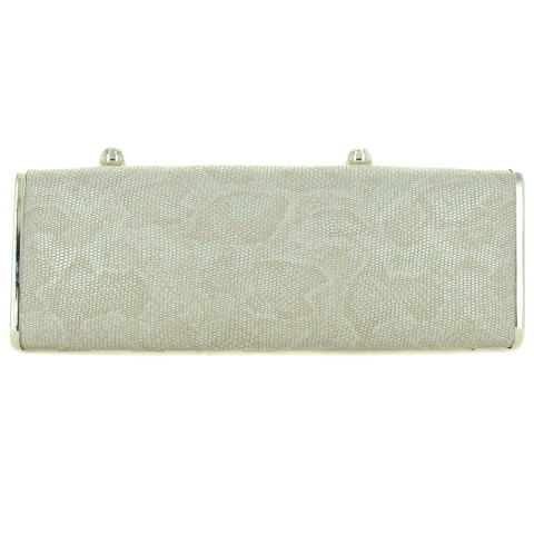 Python Embossed Two Compartment Clutch