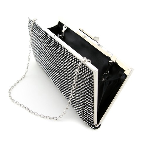 Crystal Mesh Frame Clutch