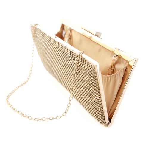 Crystal Mesh Frame Clutch