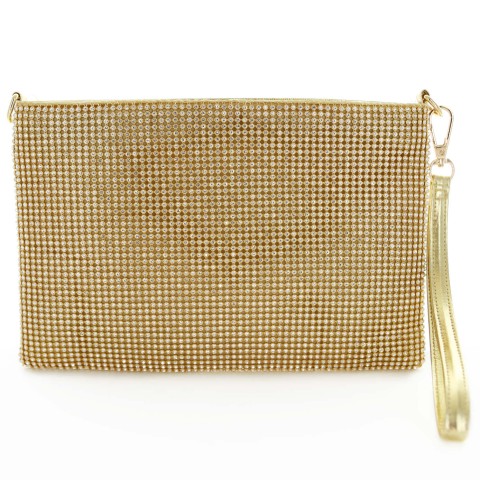 Rhinestone Crystal Allover Wristlet Clutch Bag