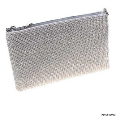 Rhinestone Crystal Allover Wristlet Clutch Bag