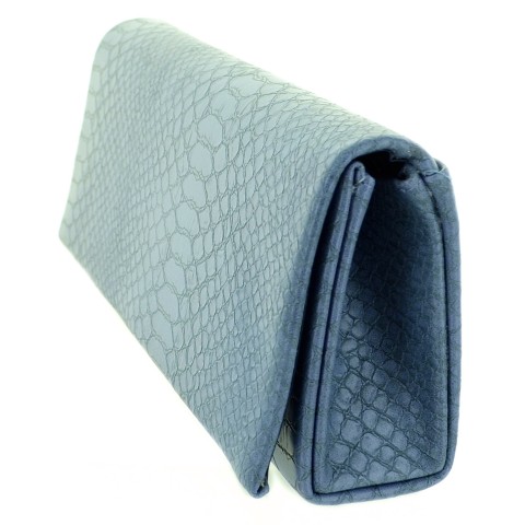 Croc Embossed Faux Leather Clutch