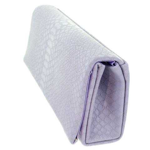 Croc Embossed Faux Leather Clutch