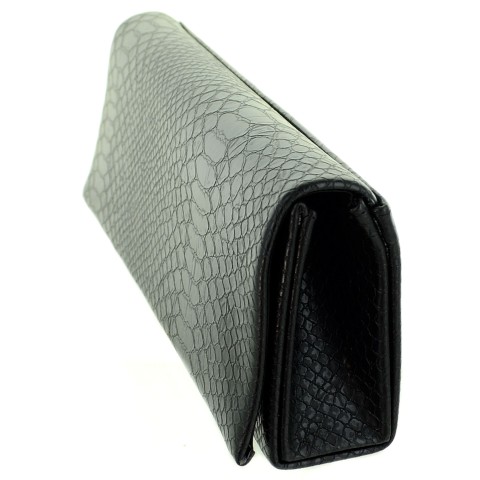 Croc Embossed Faux Leather Clutch