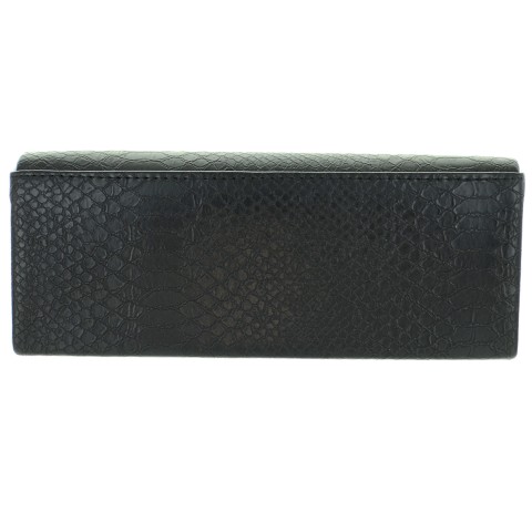 Croc Embossed Faux Leather Clutch