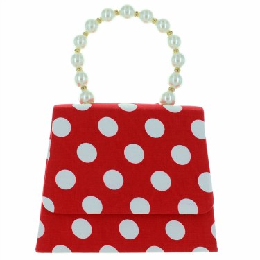 Pearl Handle Polka Dot Purse