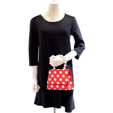 Pearl Handle Polka Dot Purse