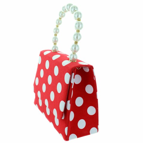 Pearl Handle Polka Dot Purse