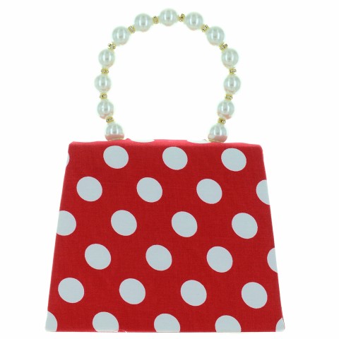 Pearl Handle Polka Dot Purse